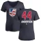 Women's Mikey Anderson Name and Number Banner Wave V-Neck T-Shirt - Navy