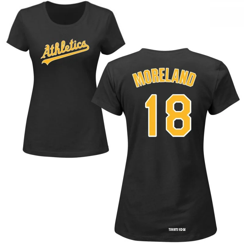 Women's Mitch Moreland Name & Number T-Shirt - Black - Tshirtsedge
