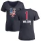 Women's Mookie Wilson Name and Number Banner Wave V-Neck T-Shirt - Navy