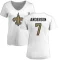 Women's Morten Andersen Name & Number Slim Fit T-Shirt - White