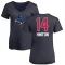 Women's Nate Hinton Name and Number Banner Wave V-Neck T-Shirt - Navy