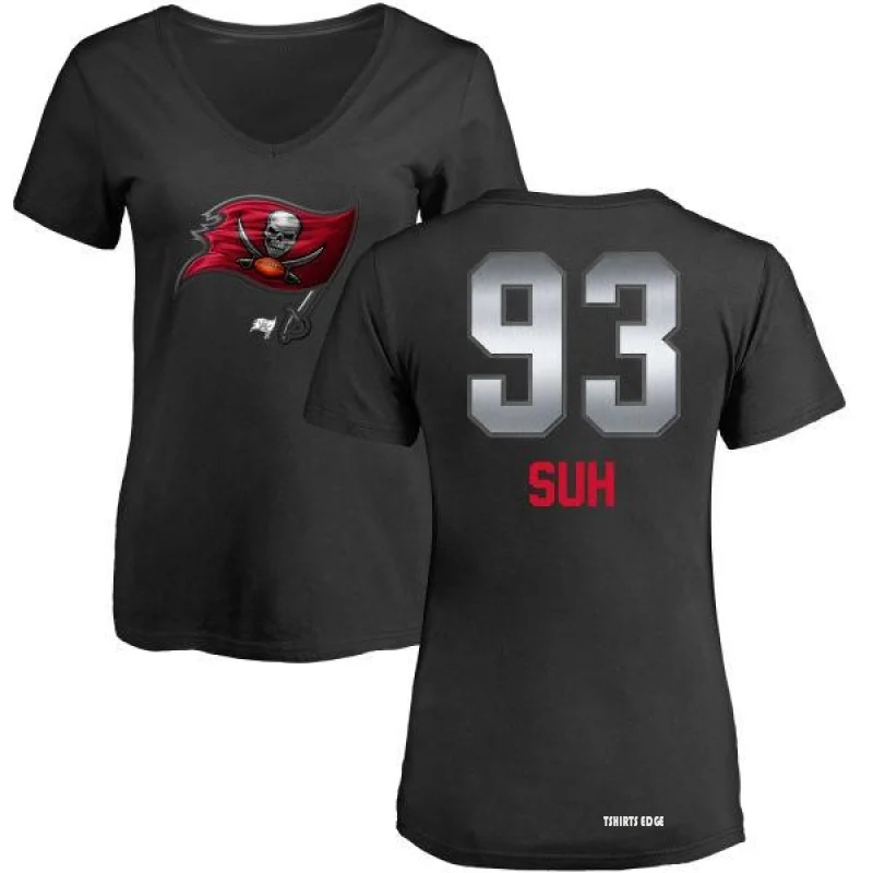 Women's Ndamukong Suh Midnight Mascot T-Shirt - Black - Tshirtsedge