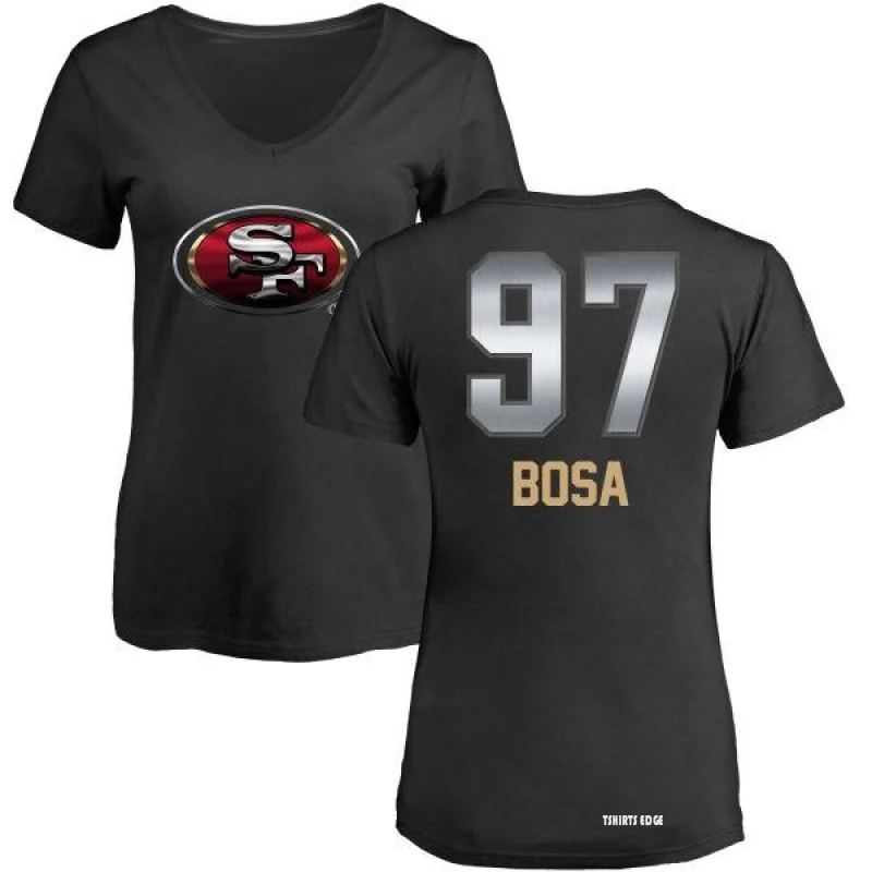 Women's Nick Bosa Midnight Mascot T-Shirt - Black - Tshirtsedge