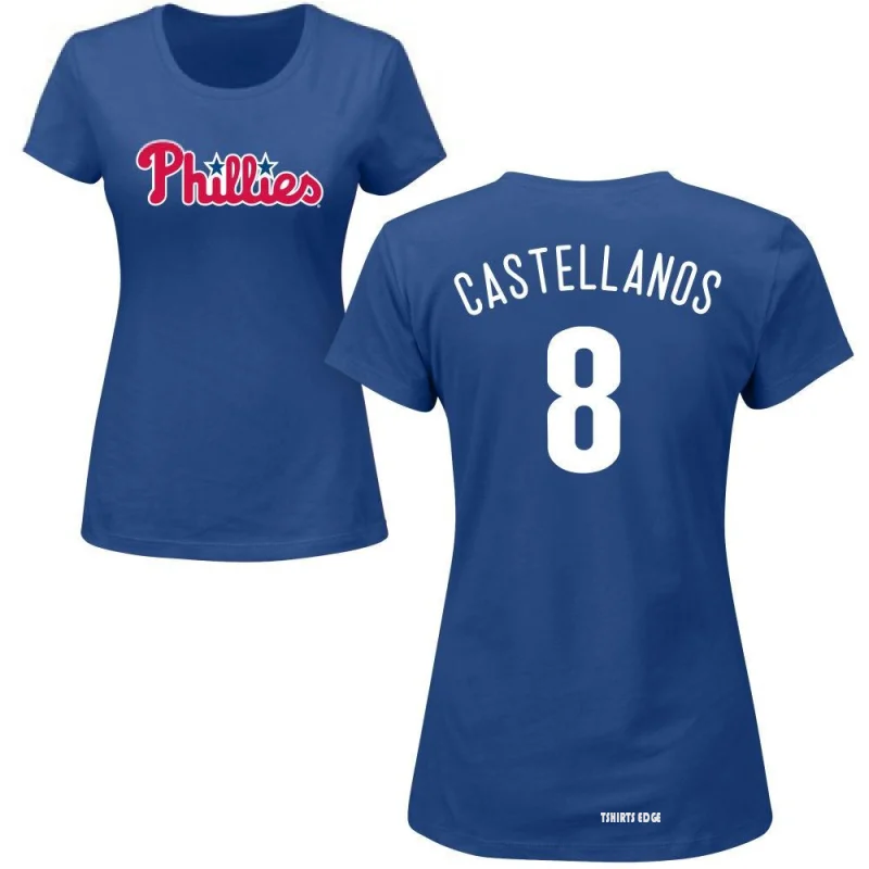 Nick Castellanos Philadelphia Phillies Women's Red Backer Slim Fit T-Shirt 