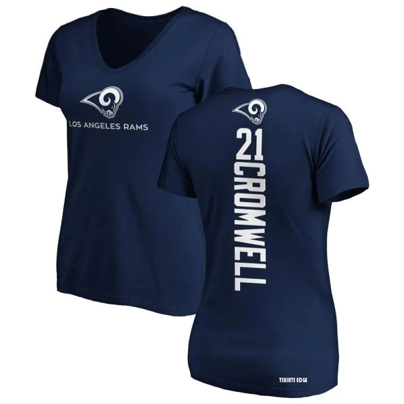 Women's Nolan Cromwell Backer Slim Fit T-Shirt - Navy - Tshirtsedge