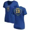 Women's Omar Vizquel RBI Slim Fit V-Neck T-Shirt - Royal