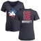 Women's Oshae Brissett Name and Number Banner Wave V-Neck T-Shirt - Navy