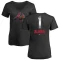 Women's Ozzie Albies Midnight Mascot V-Neck T-Shirt - Black