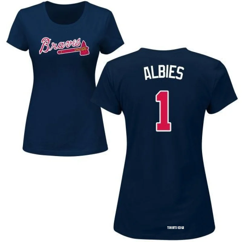 Ozzie Albies Name & Number T-Shirt - Navy - Tshirtsedge