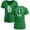 Women's Ozzie Smith Dubliner Name & Number V-Neck T-ShirtKelly - Green