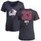 Women's Patrick Roy Name and Number Banner Wave V-Neck T-Shirt - Navy