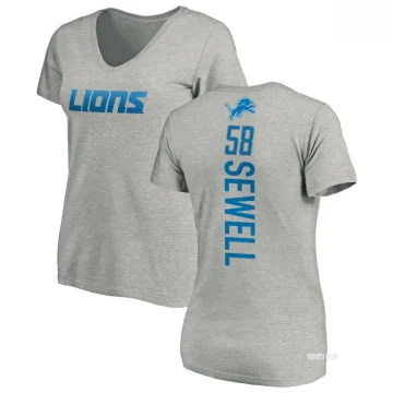 Penei Sewell Detroit Lions Men's Name & Number Logo T-Shirt - Ash