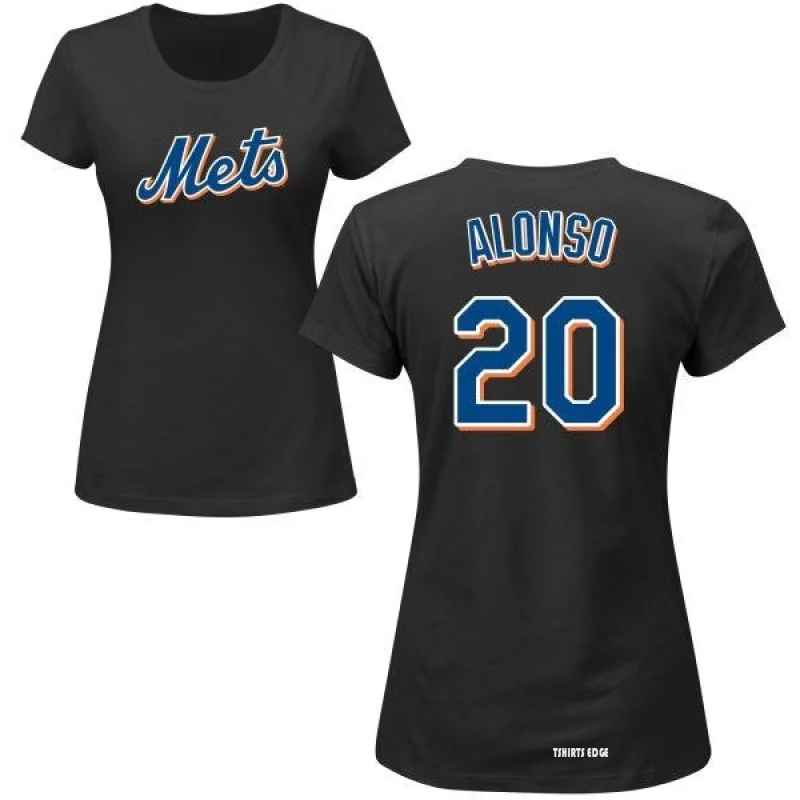 Women's Pete Alonso Name & Number T-Shirt - Black