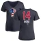 Women's Pete Rose Name and Number Banner Wave V-Neck T-Shirt - Navy