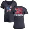 Women's Peter Strzelecki Name and Number Banner Wave V-Neck T-Shirt - Navy