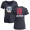 Women's Phil Jackson Name and Number Banner Wave V-Neck T-Shirt - Navy