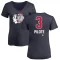 Women's Pierre Pilote Name and Number Banner Wave V-Neck T-Shirt - Navy