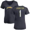 Women's Quentin Johnston Name & Number Slim Fit V-Neck T-Shirt - Navy