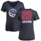 Women's Quenton Jackson Name and Number Banner Wave V-Neck T-Shirt - Navy