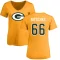 Women's Ray Nitschke Name & Number Slim Fit T-Shirt - Gold