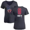 Women's Reggie Smith Name and Number Banner Wave V-Neck T-Shirt - Navy