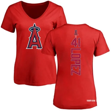 Women's Reynaldo Lopez Name & Number T-Shirt - Red - Tshirtsedge