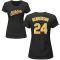 Women's Rickey Henderson Name & Number T-Shirt - Black