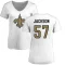 Women's Rickey Jackson Name & Number Slim Fit T-Shirt - White