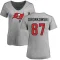 Women's Rob Gronkowski Name & Number Slim Fit T-Shirt - Ash