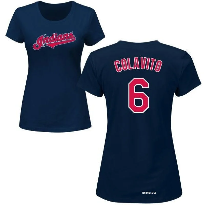 Women's Rocky Colavito Name & Number T-Shirt - Navy - Tshirtsedge