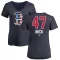 Women's Rod Beck Name and Number Banner Wave V-Neck T-Shirt - Navy