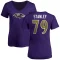 Women's Ronnie Stanley Name & Number V-Neck T-Shirt - Purple