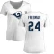 Women's Royce Freeman Name & Number Slim Fit T-Shirt - White