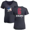 Women's Sandis Ozolinsh Name and Number Banner Wave V-Neck T-Shirt - Navy