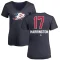 Women's Scott Harrington Name and Number Banner Wave V-Neck T-Shirt - Navy