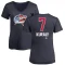 Women's Sean Kuraly Name and Number Banner Wave V-Neck T-Shirt - Navy