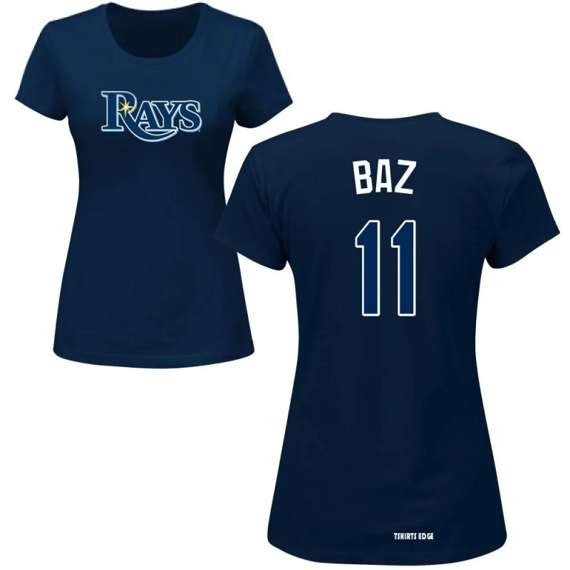 Women's Shane Baz Name & Number T-Shirt - Navy - Tshirtsedge