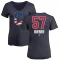 Women's Shane Bieber Name and Number Banner Wave V-Neck T-Shirt - Navy