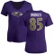 Women's Shemar Bridges Name & Number V-Neck T-Shirt - Purple