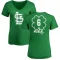 Women's Stan Musial Dubliner Name & Number V-Neck T-ShirtKelly - Green