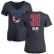 Women's Steve Olin Name and Number Banner Wave V-Neck T-Shirt - Navy