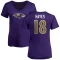 Women's Tae Hayes Name & Number V-Neck T-Shirt - Purple