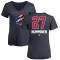 Women's Teppo Numminen Name and Number Banner Wave V-Neck T-Shirt - Navy