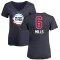 Women's Terry Mills Name and Number Banner Wave V-Neck T-Shirt - Navy