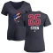 Women's Thomas Steen Name and Number Banner Wave V-Neck T-Shirt - Navy