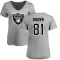 Women's Tim Brown Name & Number Slim Fit T-Shirt - Ash