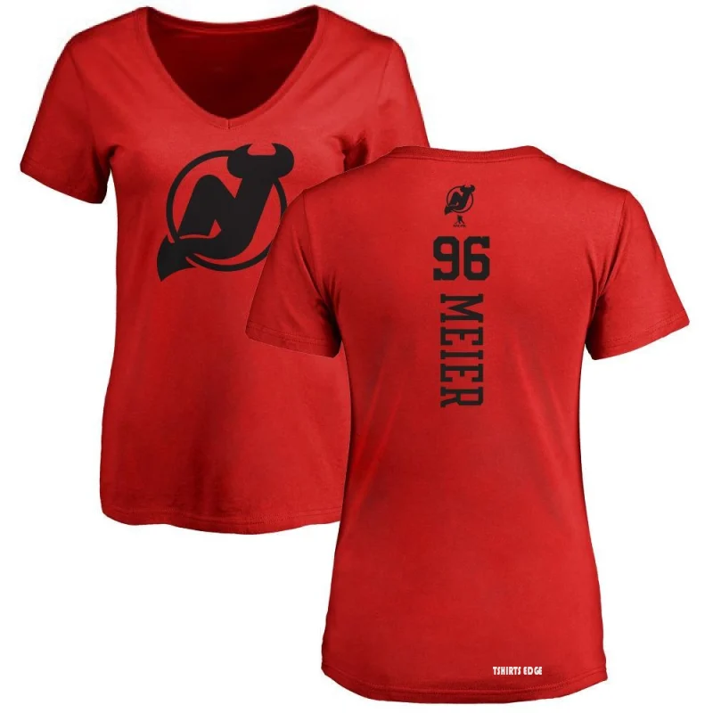 Timo Meier One Color Backer T-Shirt - Red - Tshirtsedge