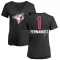 Women's Tony Fernandez Name and Number Banner Wave V-Neck T-Shirt - Black