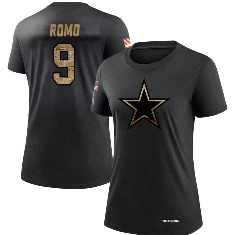 Women's Tony Romo 2020 Salute To Service Performance T-Shirt - Black -  Tshirtsedge