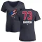 Women's Travis Barron Name and Number Banner Wave V-Neck T-Shirt - Navy